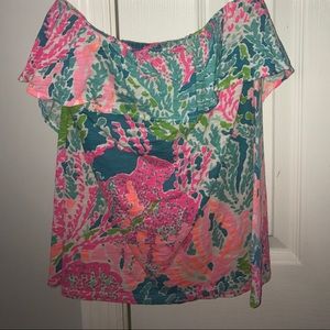 Lilly Pulitzer ruffle tube top